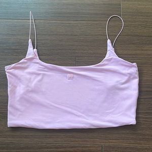 Light pink thin strap crop top